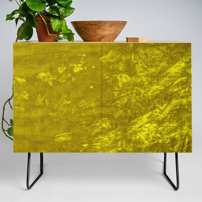 Mustard yellow velvet texture Credenza