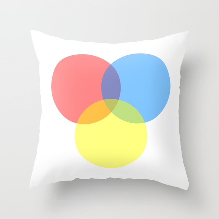 blue red yellow Throw Pillow