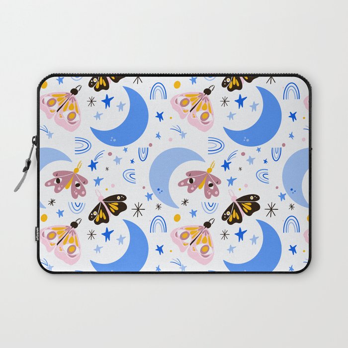 Moths and Moons - Blue & Pink Laptop Sleeve