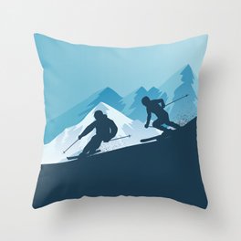 Let's Ski - Winter Sport - Christmas Special Throw Pillow