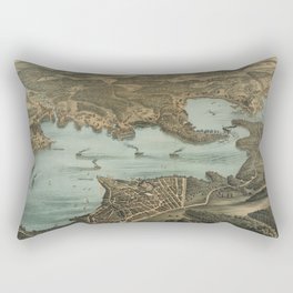 Vintage Pictorial Map of Lake Chautauqua NY (1885) Rectangular Pillow