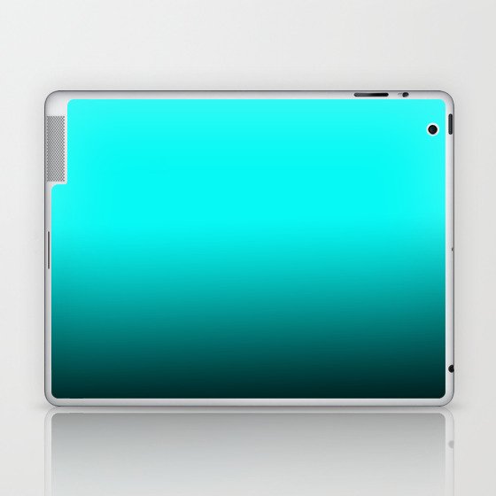 Modern Minimalist Teal Black Ombre Laptop & iPad Skin