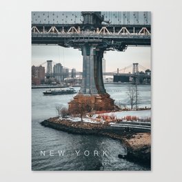New York City and Manhattan Bridge Canvas Print