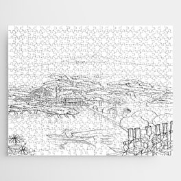 Japan Mural - Outlines Jigsaw Puzzle