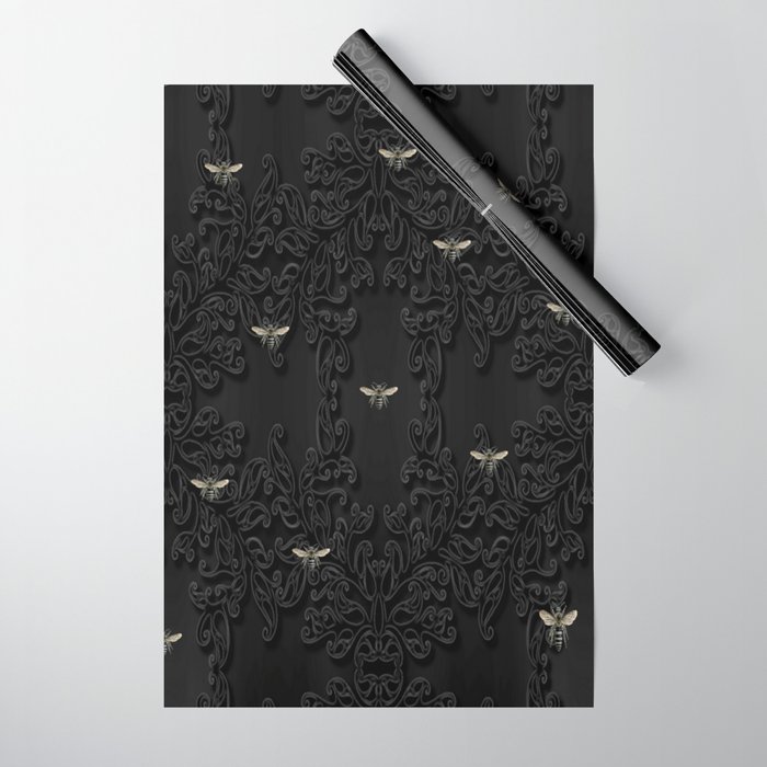 Black Bees Wrapping Paper