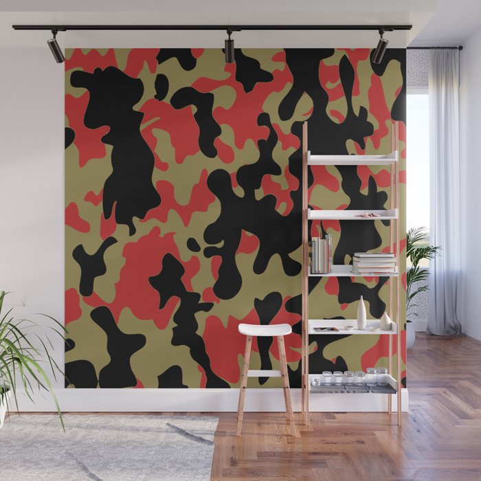 TEAM COLORS 5 CAMO RED GOLD BLACK Wall Mural