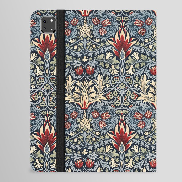 Vintage William Morris Snakeshead Red Floral Print iPad Folio Case