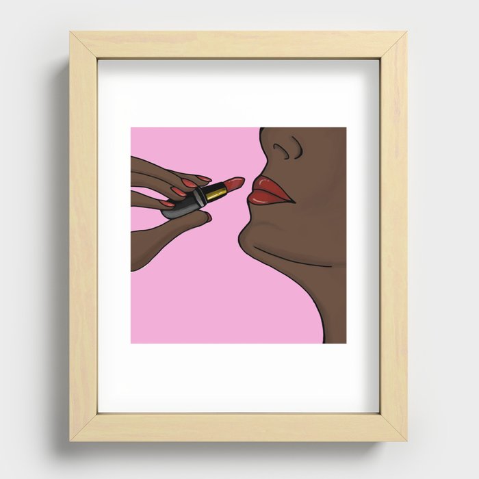 Red Lips Recessed Framed Print