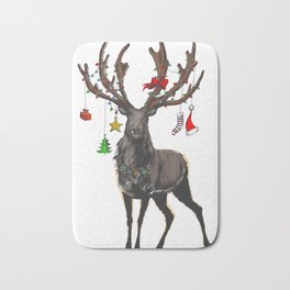 Christmas market gift reindeer shirt Bath Mat