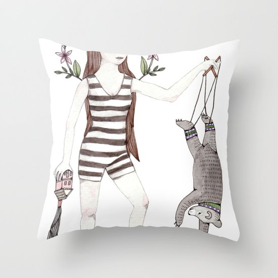 Dangle Bear Throw Pillow