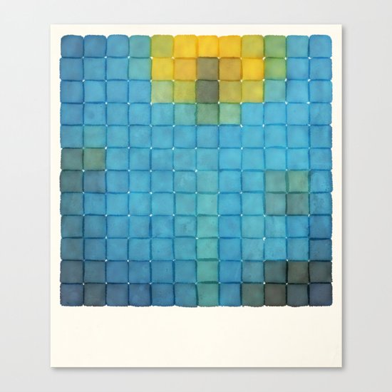 Polaroid Pixels I (Flower) Canvas Print