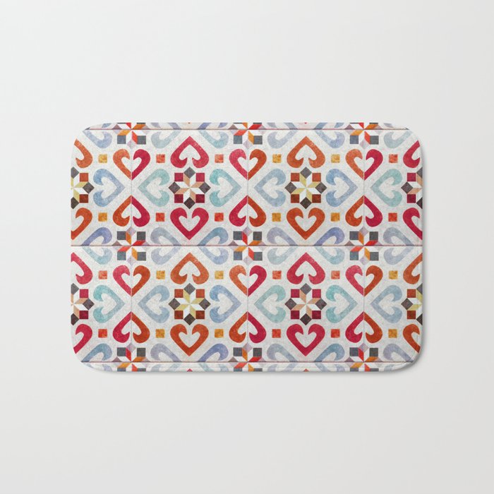 Seamless Pattern - Classic Geometric tile Design Portugal Bath Mat