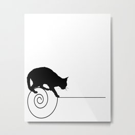 les chats #5 Metal Print | Black and White, Animal, Illustration, Vector 