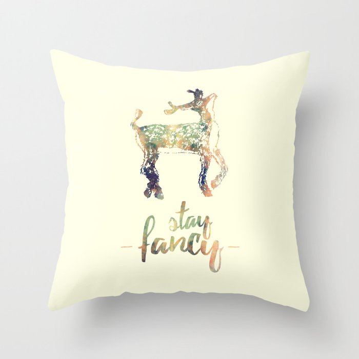 Stay Fancy, Deer Throw Pillow