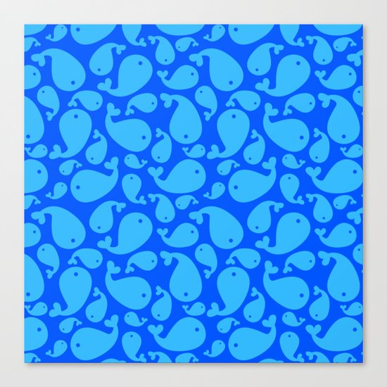 Blue whale pattern Canvas Print