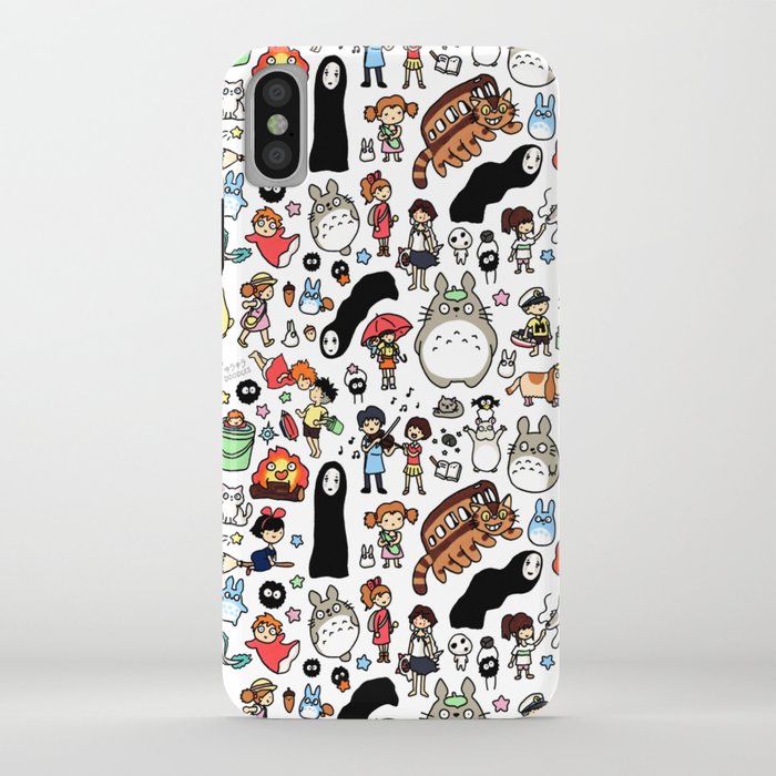 kawaii ghibli doodle iphone case