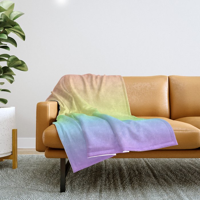 Pastel Rainbow Gradient Throw Blanket