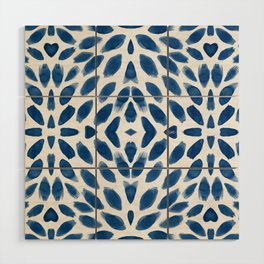 Petal Pattern - Blue Wood Wall Art