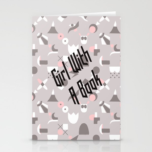 Girl with a book Stationery Cards