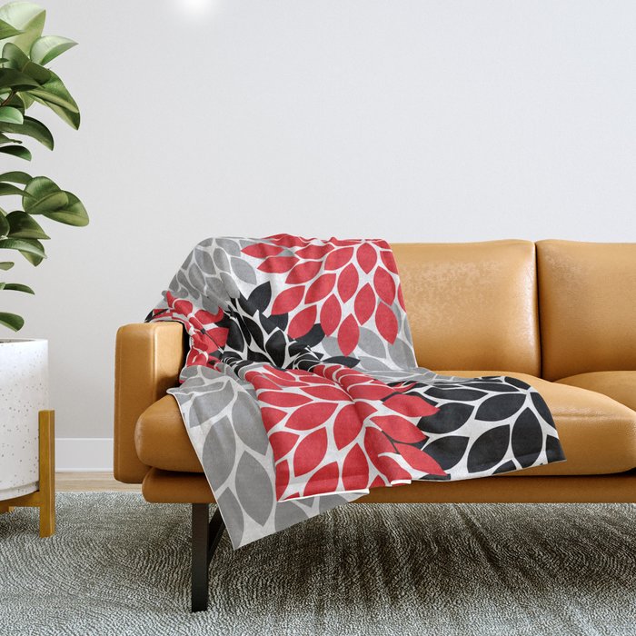 Black floral best sale throw blanket