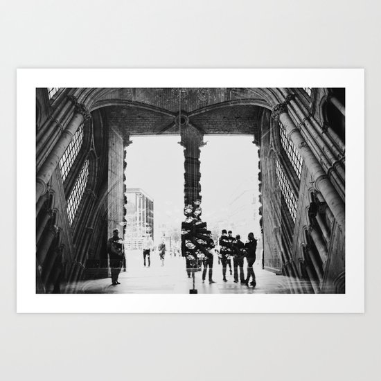 black and white cathedral Art Print