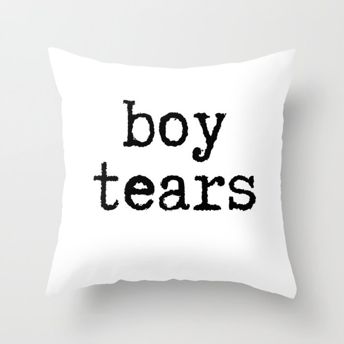 Boy Tears Throw Pillow