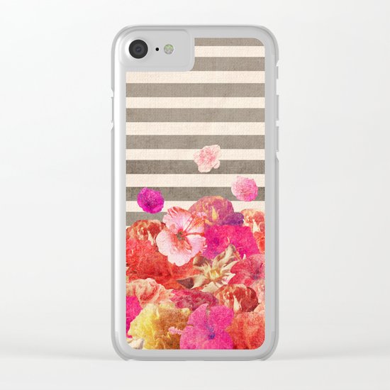 Vintage Floraline Clear iPhone Case