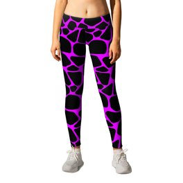 Neon Safari Purple & Black Leggings