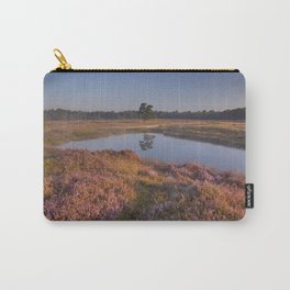 Blooming heather along a lake at sunrise Carry-All Pouch