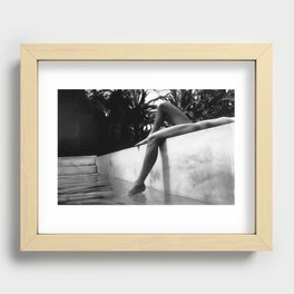Dip your toes into the water, female form black and white photography - photographs Recessed Framed Print