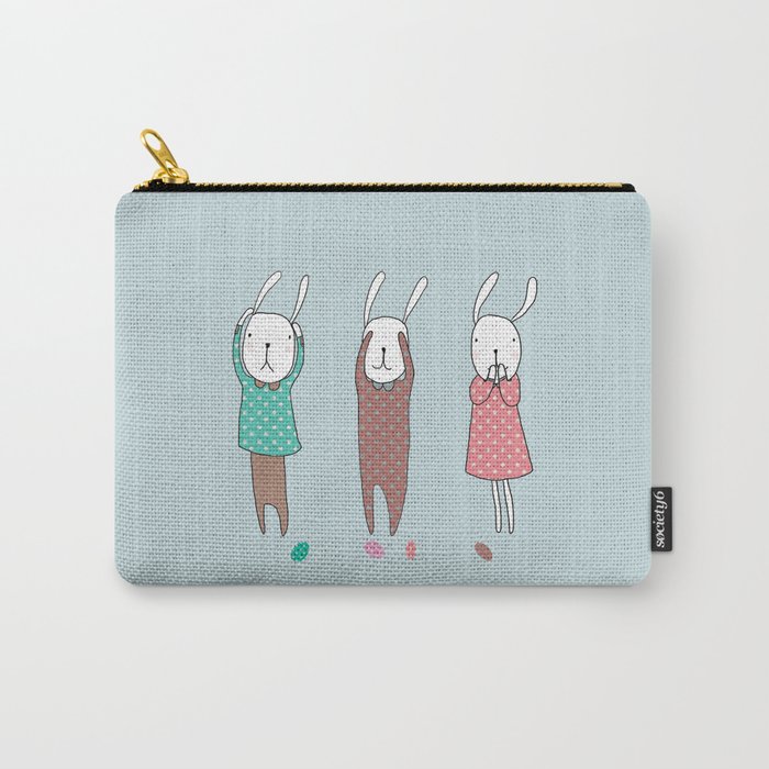 Three Wise Bunnes Carry-All Pouch
