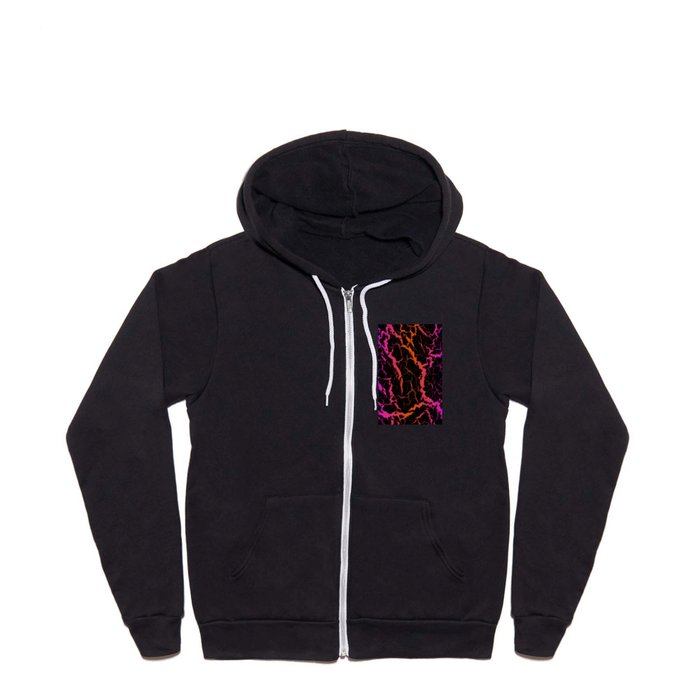 Cracked Space Lava - Pink/Orange Full Zip Hoodie