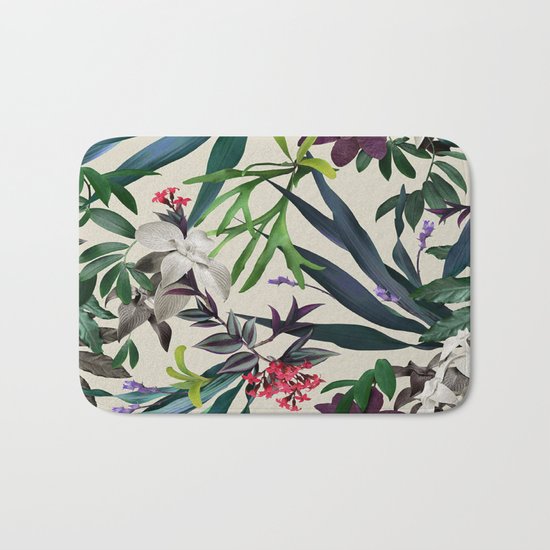 Tropical leaf pattern II Bath Mat