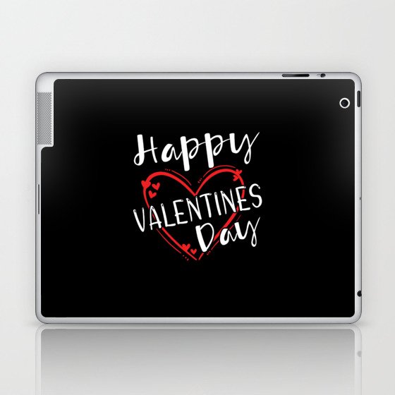 Greetings Word Art Lines Hearts Day Valentines Day Laptop & iPad Skin