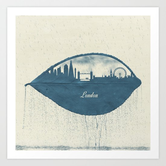 Rainy Day in London Art Print