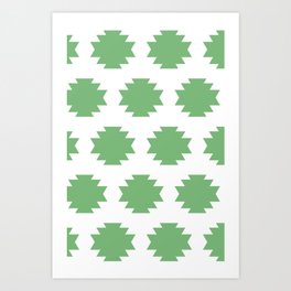 green Native American geometric design Art Print