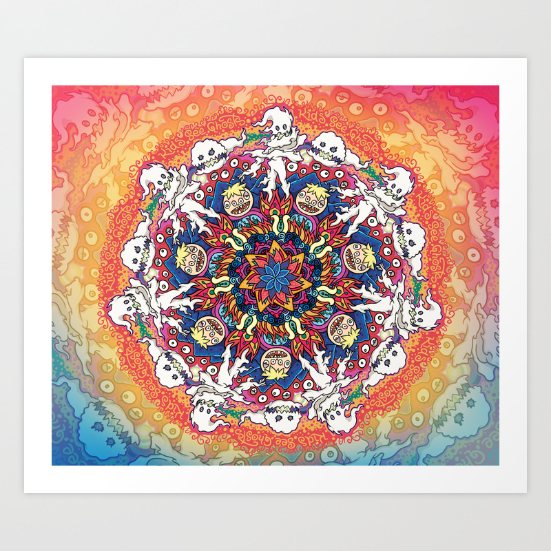 Kids See Ghosts Mandala Art Print By Bjornanka Society6