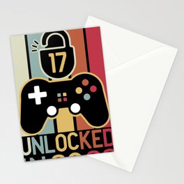 Level 17 unlocked in 2022 17th birthday gamer gift Stationery Card