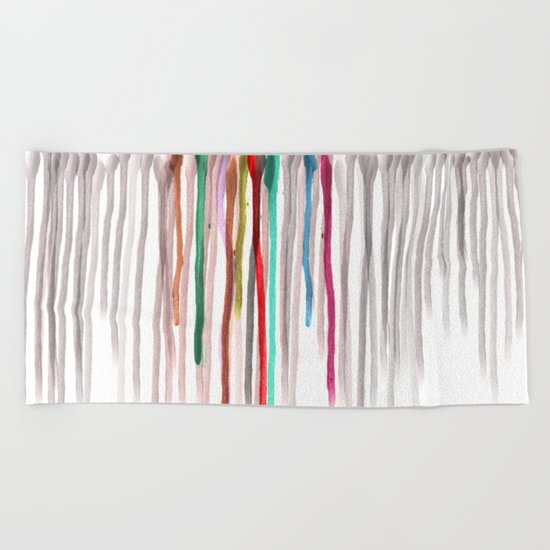 Rainbow Drops of Joy Pride Beach Towel