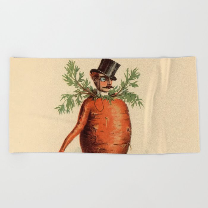 Victorian Carrot Man Beach Towel