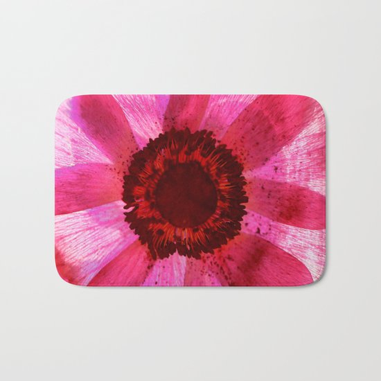 Fragile and beautiful - red anemone in white background Bath Mat
