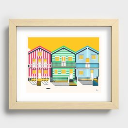 Portugal Beach Houses Recessed Framed Print