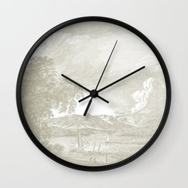 Hudson River and Catskills,  French Gray and Crisp White Wall Clock