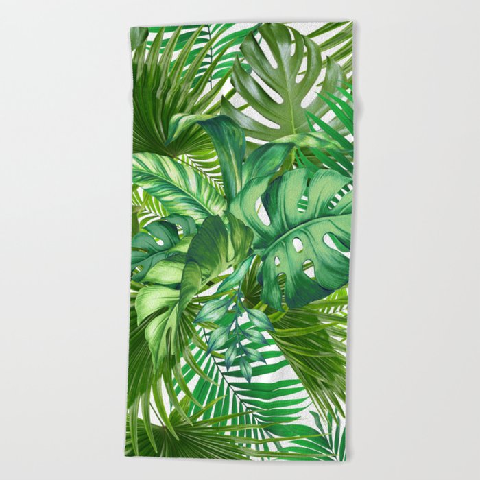 green tropic Beach Towel