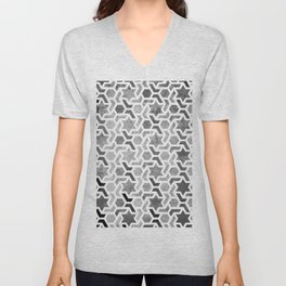 seamless pattern,  geometric  mosaic design, black and white  V Neck T Shirt