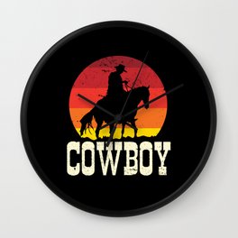 Rodeo Bull Riding I Horseback Riding I Cowboy Rodeo Wall Clock