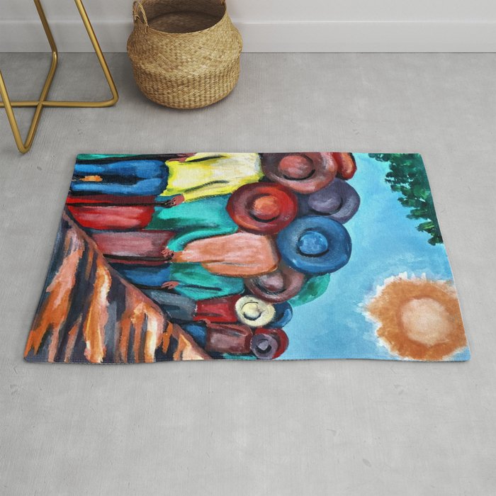 Juneteenth; A brand new day African American celebration black pride and history portrait painting Rug