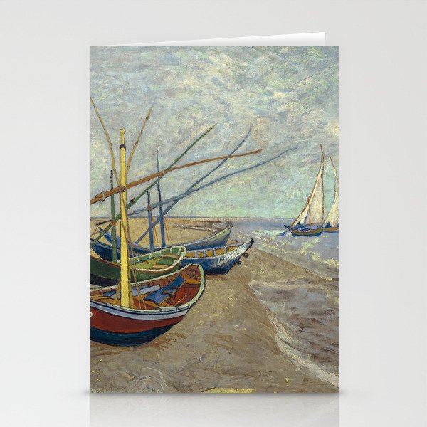 Fishing Boats On The Beach By Vincent Van Gogh Stationery Cards By