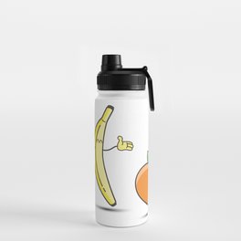 Happy banana with wet peach Water Bottle