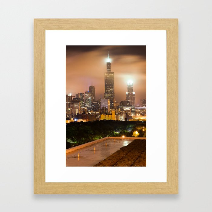 Chicago Skyline from the Rooftop Framed Art Print